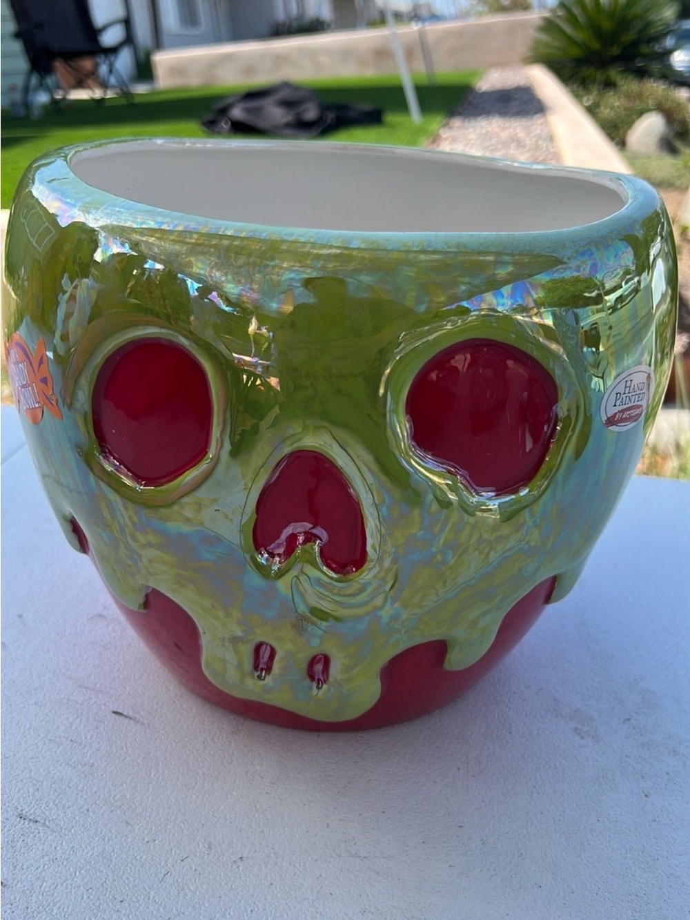DISNEY Evil Queen Poison Apple Snow White Halloween Candy Bowl NWT